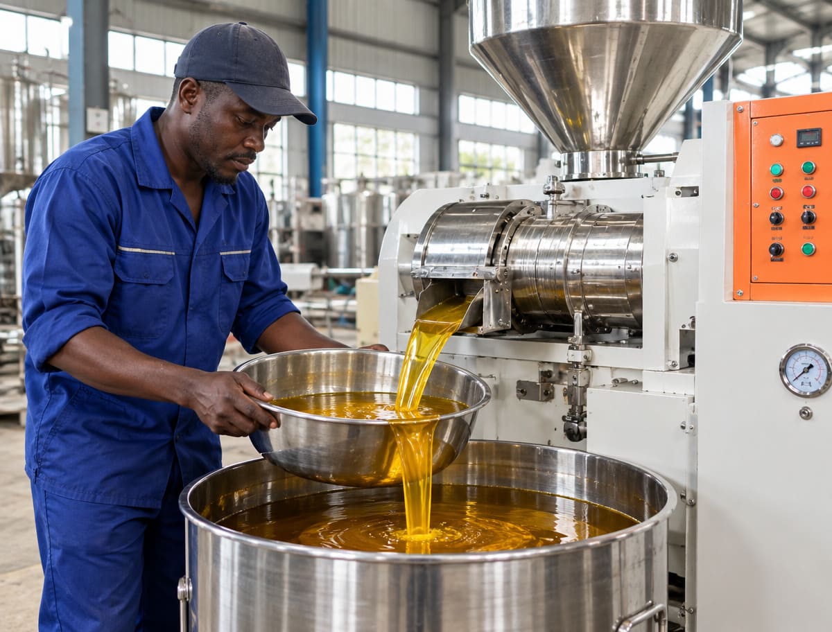 VOLGA screw oil press machine in customer project