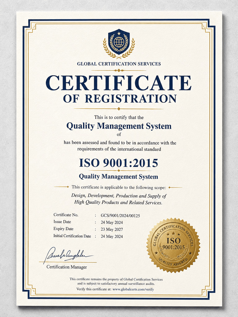 VOLGA ISO 9001 Certificate